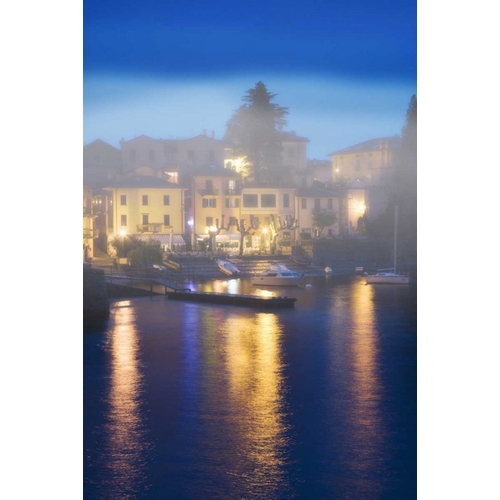 Italy, Varenna Evening dock scene at Lake Como
